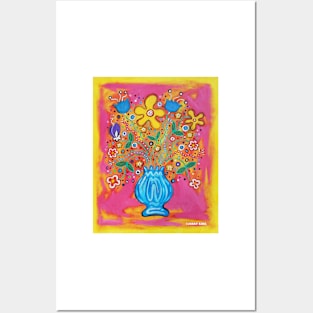 'Flowers in a Blue Vase' Posters and Art